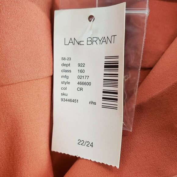Lane Bryant NWT Stretch Button Down Dark Peach Button Blouse Size 22/24 - Picture 6 of 9